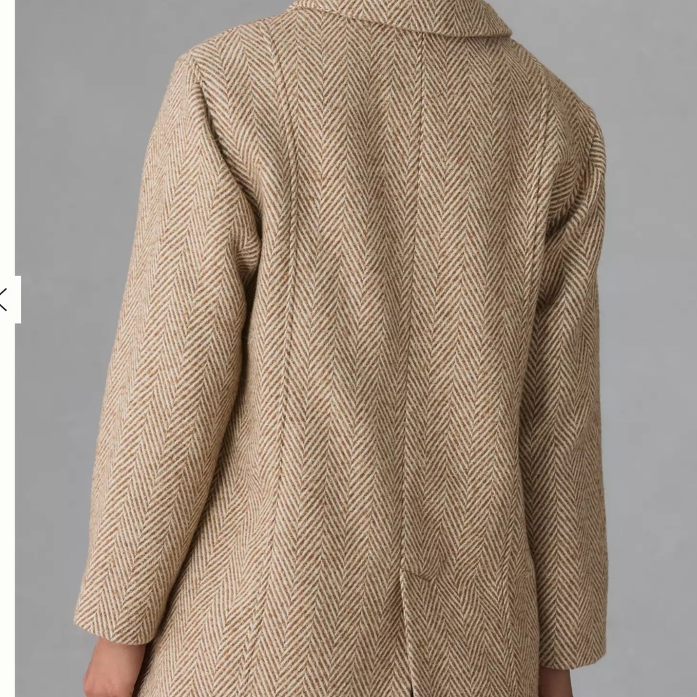 Pilcro from Anthropologie Brushed Herringbone Blazer Size Medium Cream and Beige - Picture 5 of 16